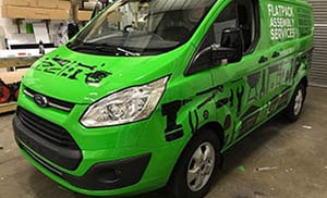 Green Van with black tools design - Full Van Wrapping