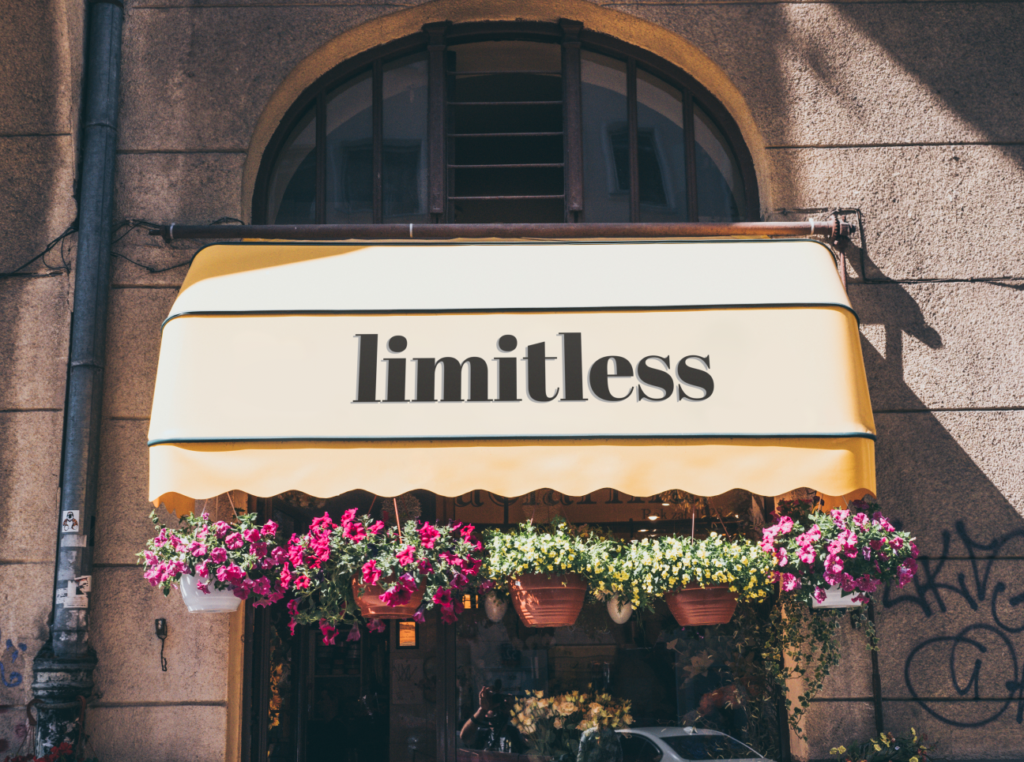 Limitless Logo printed on canopy