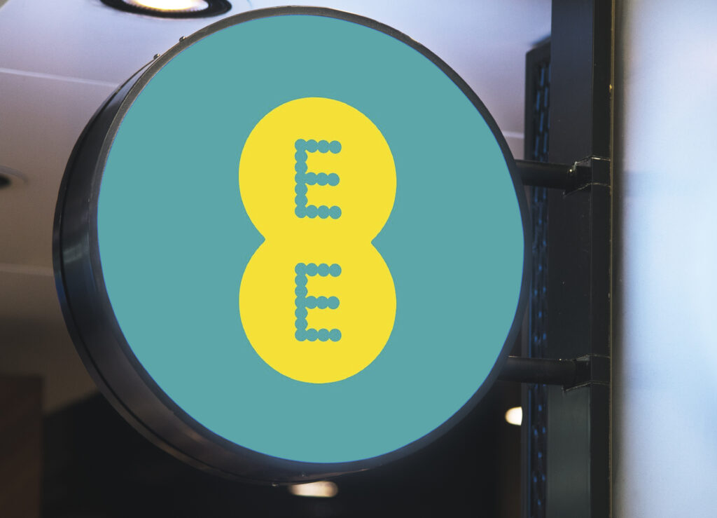EE circular shop signboard